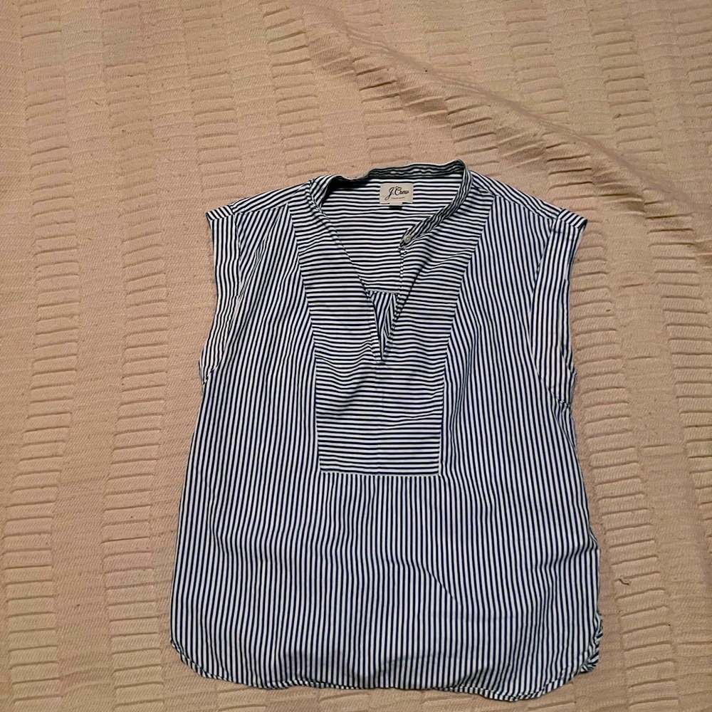 J crew blue/white stripes tahalie shirt